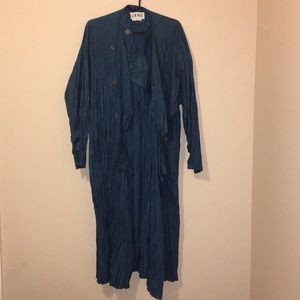Loewe teal blue crinkled trench dress 💙